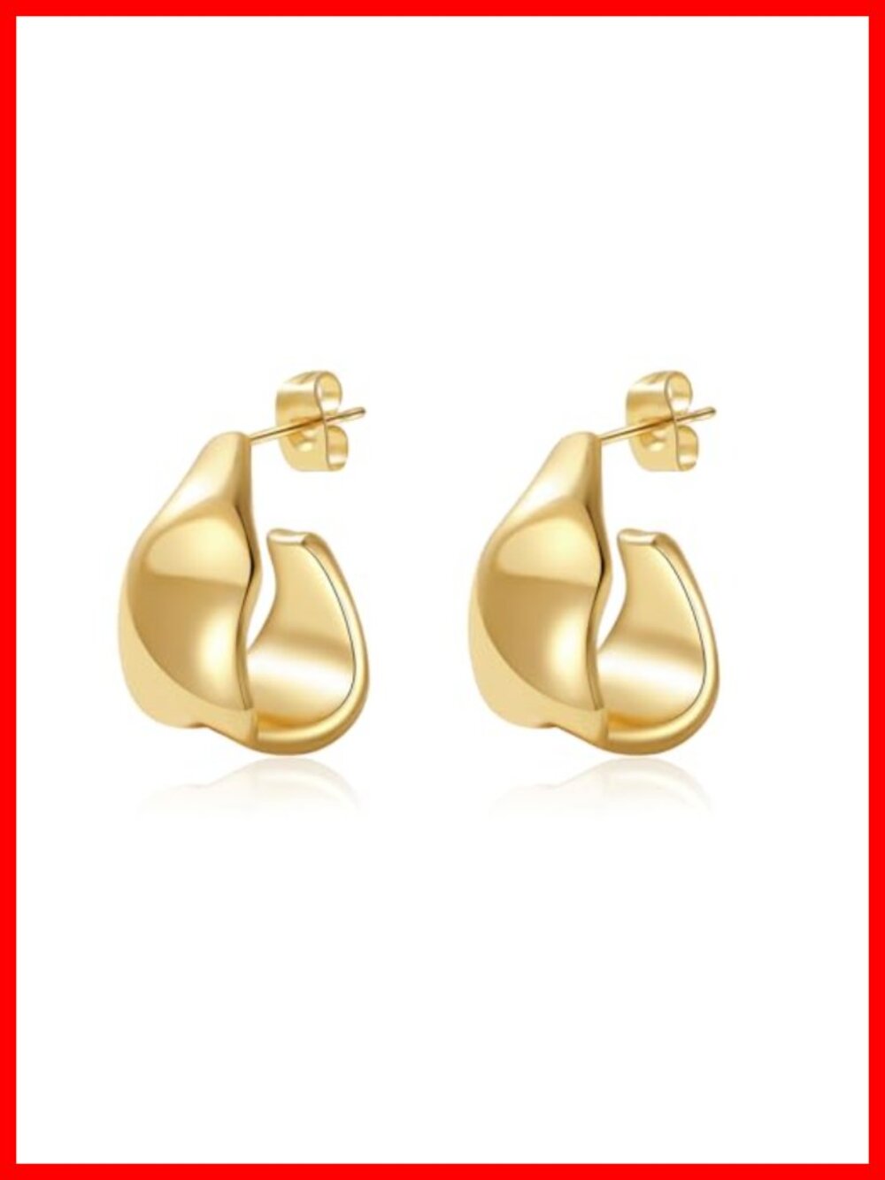 Chunky Knot Gold Plated Statement Drop Dangle Earrings